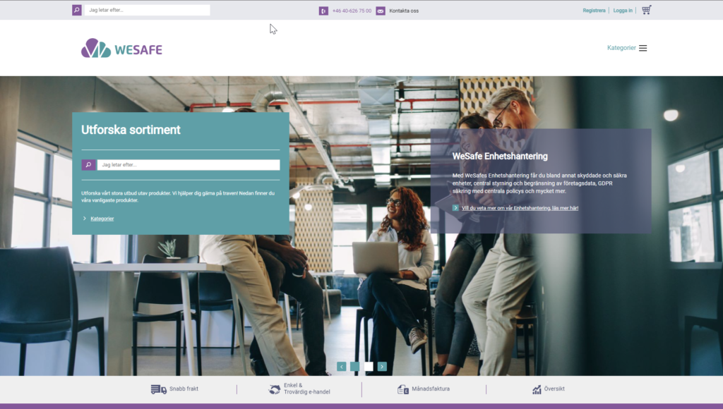 Överblick över webbshop